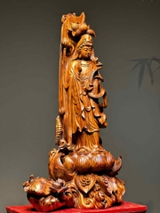 Tượng quan âm Gỗ Sưa bắc đỏ đẹp
