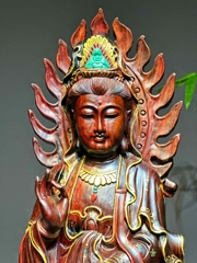 Tượng quan âm Gỗ Trắc Đỏ Đen đẹp