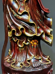 Tượng quan âm Gỗ Trắc Đỏ Đen đẹp