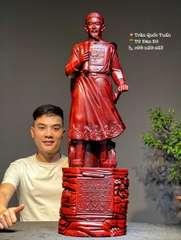 Tượng Ngài Hưng Đạo Đại Vương Trần Quốc Tuấn Gỗ Vương Mộc Tử Đàn Đỏ