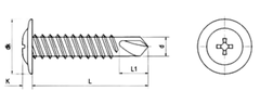 Vít dù pake tự khoan mạ kẽm - M3#10-24x32-WH