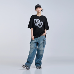 ÁO THUN ADLV FUZZY HEART ĐEN