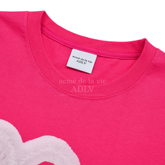 ÁO THUN ADLV FUZZY HEART HỒNG