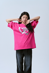 ÁO THUN ADLV FUZZY HEART HỒNG