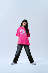 ÁO THUN ADLV FUZZY HEART HỒNG