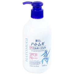Sữa dưỡng thể chống nắng Reihaku Hatomugi UV Milky Gel giúp dưỡng ẩm và làm sáng da (250ml)