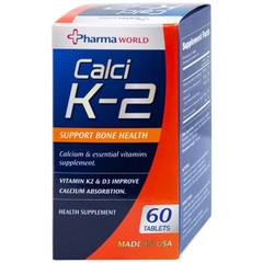 Viên uống Pharma Word CalcI K-2 bổ sung canxi, giảm nguy cơ loãng xương (60 viên)