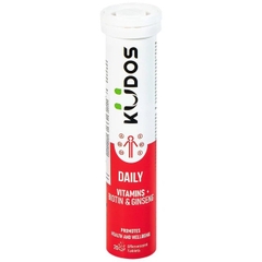 Viên sủi Kudos Daily Vitamins Plus Biotin & Ginseng hương cam giúp bổ sung vitamin cho cơ thể (20 viên)