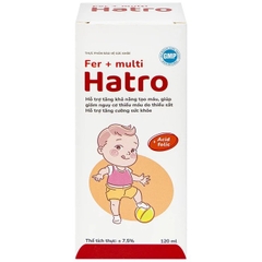 Siro Fer + Multi Hatro bổ sung sắt và vitamin nhóm B cho cơ thể (120ml)