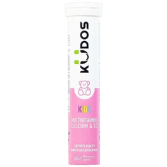 Viên sủi Kudos Kids Multivitamins Plus Calcium & D3 hương dưa hấu giúp bổ sung calci và vitamin cho cơ thể (20 viên)
