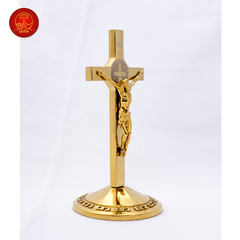 Thánh Giá Mini Có Mề Đay BENEDICT cao 12cm - Màu PVD Gold