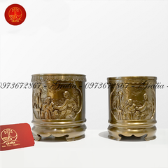 Bát Hương Công Giáo Tròn cao 14.5cm - Màu Cổ Điển