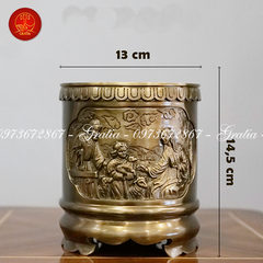 Bát Hương Công Giáo Tròn cao 14.5cm - Màu Cổ Điển