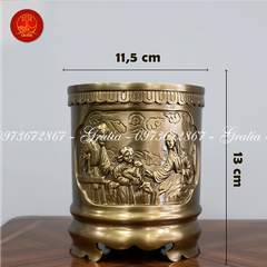 Bát Hương Công Giáo Tròn cao 14.5cm - Màu Cổ Điển