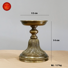 Chân Nến Đế Bông cao 14cm - Màu Cổ Điển