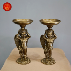 Chân Nến Thiên Thần cao 24cm - Màu Cổ Điển