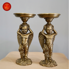 Chân Nến Thiên Thần cao 24cm - Màu Cổ Điển