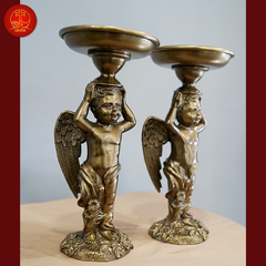 Chân Nến Thiên Thần cao 24cm - Màu Cổ Điển