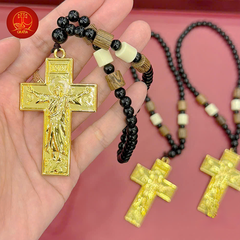 Dây Treo Ô Tô Thánh Giá Bằng Hợp Kim Mạ Vàng 24K