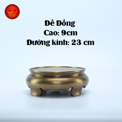 Bộ Lư Hương Đồng Cao 37cm - Màu Cổ Điển