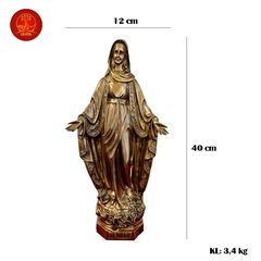 Tượng Đức Mẹ Ban Ơn cao 40cm - Màu Cổ Điển