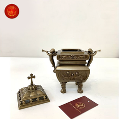 Lư Hương Công Giáo cao 15cm - Màu Cổ Điển