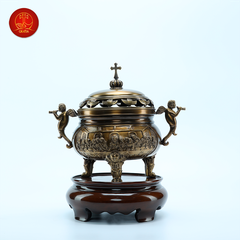 Bộ Lư Hương Công Giáo cao 37cm - Màu Cổ Điển