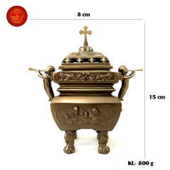 Lư Hương Công Giáo cao 15cm - Màu Cổ Điển