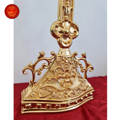 Tượng Thánh Giá Hoa Đào Có Đế Cao 42cm - Màu Gold