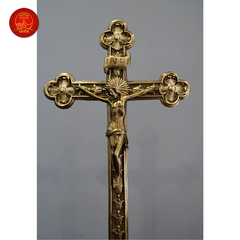 Thánh Giá Công Giáo Hoa Đào Có Đế 90 cm - Màu Cổ Điển