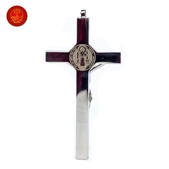 Thánh Giá Có Mề Đay BENEDICT cao 10Cm - Không Đế (mini) - Màu Silver