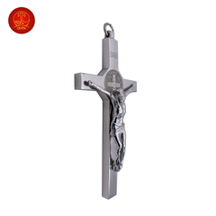 Thánh Giá Có Mề Đay BENEDICT cao 10Cm - Không Đế (mini) - Màu Silver