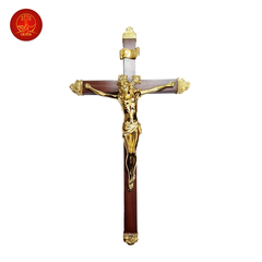 Thánh Giá Gỗ Treo cao 43cm - Màu Gold