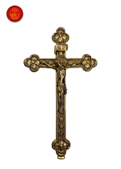 Tượng Thánh Giá Chúa Giêsu Hoa Đào Không Đế Cao 48cm - Màu Cổ Điển