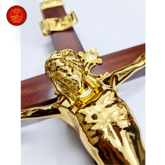 Thánh Giá Gỗ Treo cao 43cm - Màu Gold