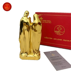 Tượng Gia Đình Thánh Gia cao 12cm - Màu Gold