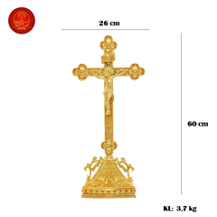 Thánh Giá Hoa Đào Có Đế cao 60cm - Màu Gold