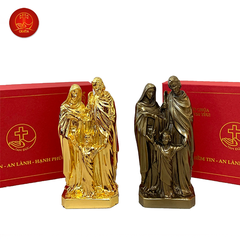 Tượng Gia Đình Thánh Gia cao 12cm - Màu Gold