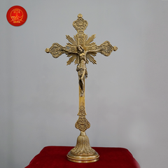 Thánh Giá Đế Tròn cao 50cm - Màu Cổ Điển