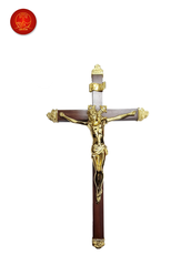 Thánh Giá Gỗ Treo cao 33Cm - Màu Gold