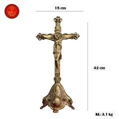 Thánh Giá Hoa Hồng Có Đế cao 42cm - Màu Cổ Điển