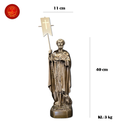 Tượng Thánh Đa Minh cao 40Cm - Màu Cổ Điển