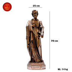 Tượng Thánh Giuse cao 70cm - Màu Cổ Điển