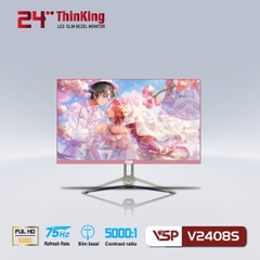 Màn Hình VSP V2408S (23.8"/FHD/IPS/75Hz/8ms/250nits/ (Hồng)