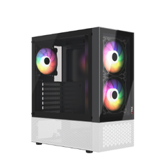 VỎ CASE MAGIC GM-04 AIR BLACK AND WHITE GLASS 3 FAN ATX ( 2F TRƯỚC + 1FAN SAU)