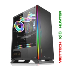 Vỏ case viettech X18 LED (Đen) Chưa fan