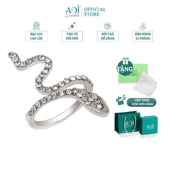 Nhẫn nữ Trang sức bạc 925 ADJ an toàn Xà Vương Uốn Lượn Bí Ẩn - SN11867AD