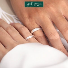 Nhẫn Đôi Bạc ADJ 925  Pure Love Đính Đá CZ Phụ Kiện Trang Sức Nữ Cao Cấp
