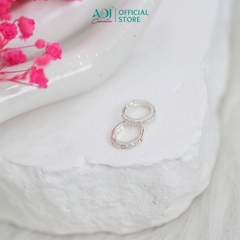 Bông tai Trang sức bạc 925 ADJ an toàn sang trọng cao cấp Ngọc Sáng Vầng Trăng - SB30166AD