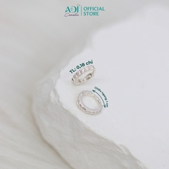 Bông tai Trang sức bạc 925 ADJ an toàn sang trọng cao cấp Ngọc Sáng Vầng Trăng - SB30166AD